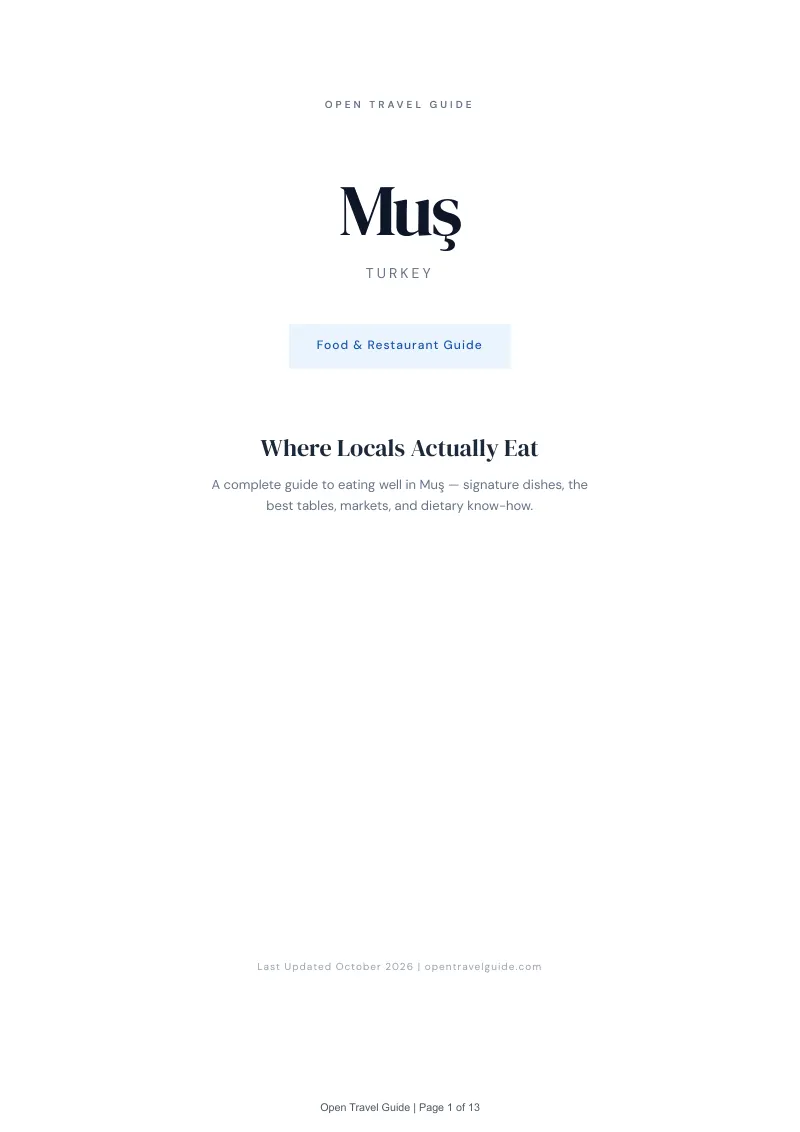 Muş Food & Restaurant Guide: Cover