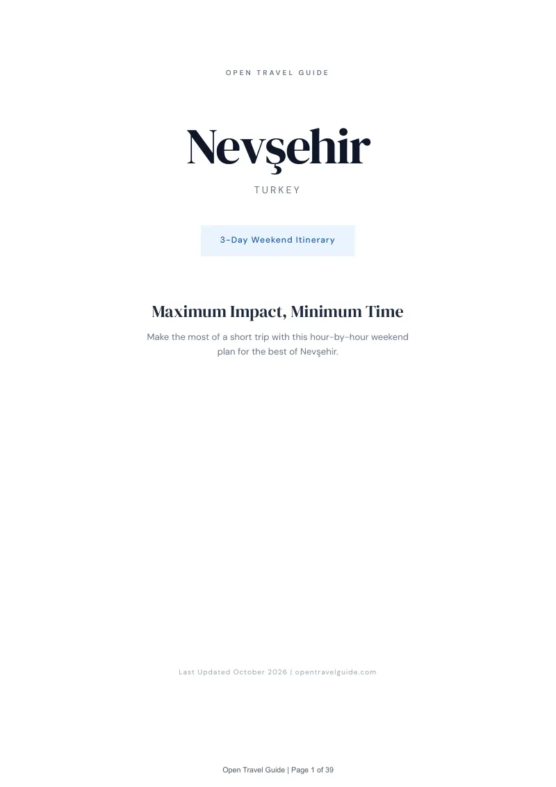 Nevşehir 3-Day Weekend Itinerary: Cover