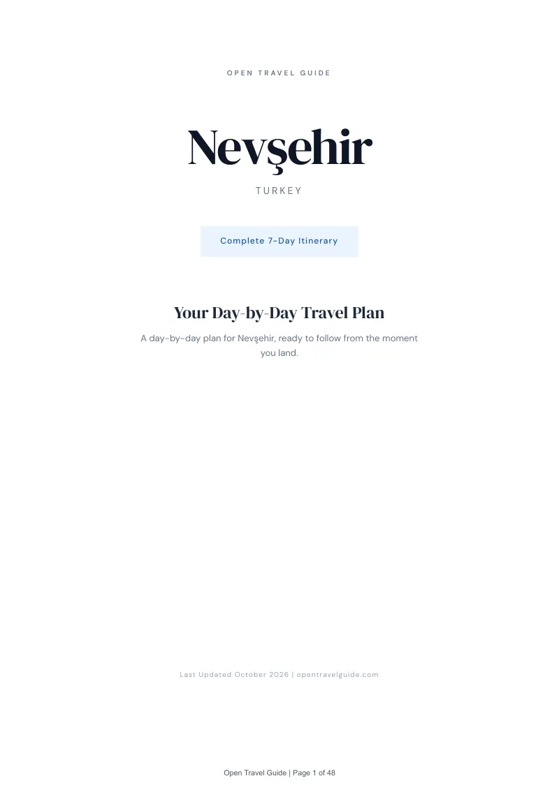 Nevşehir 7-Day Itinerary: Cover