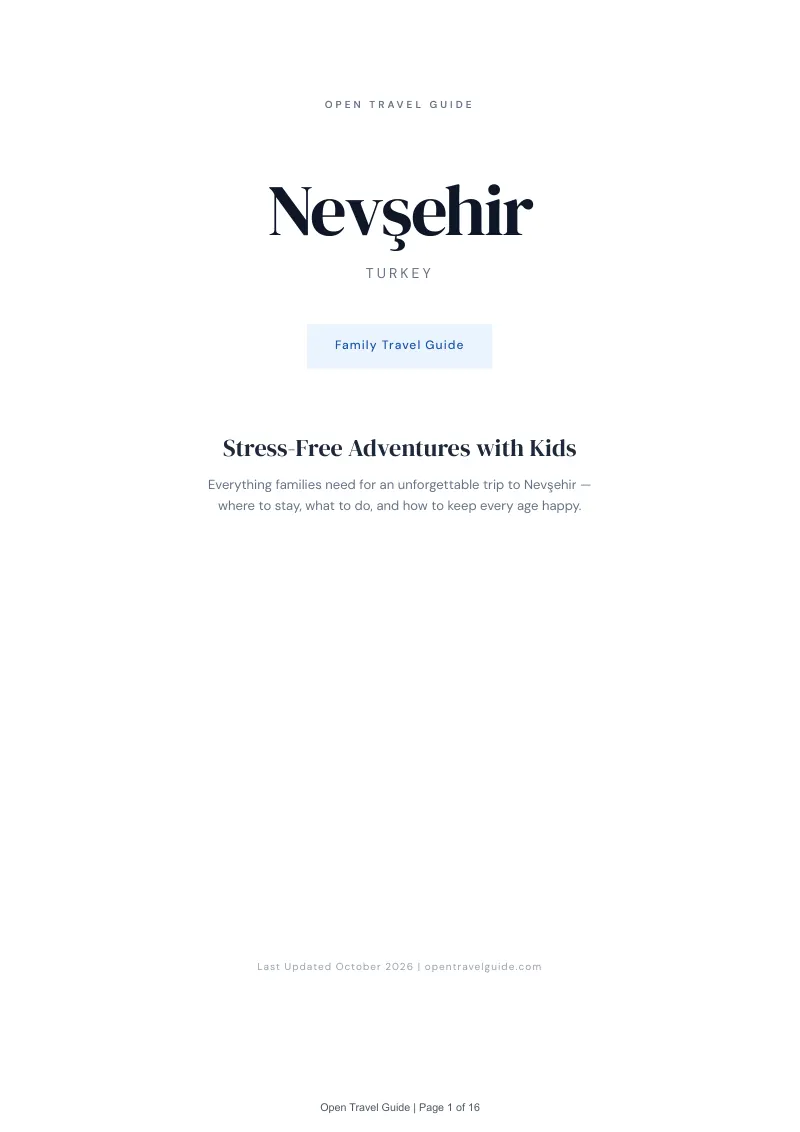 Nevşehir Family Travel Guide: Cover