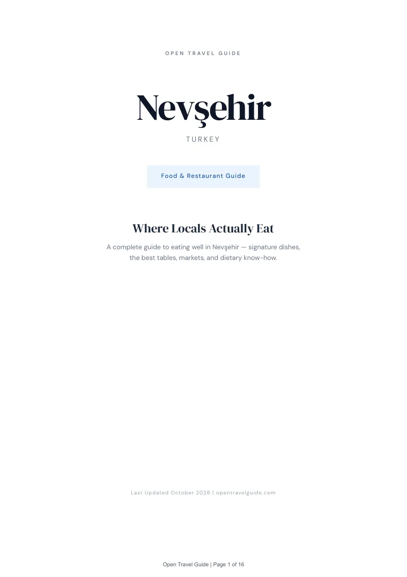 Nevşehir Food & Restaurant Guide: Cover