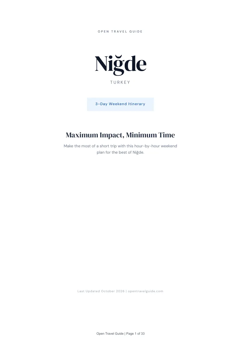 Niğde 3-Day Weekend Itinerary: Cover