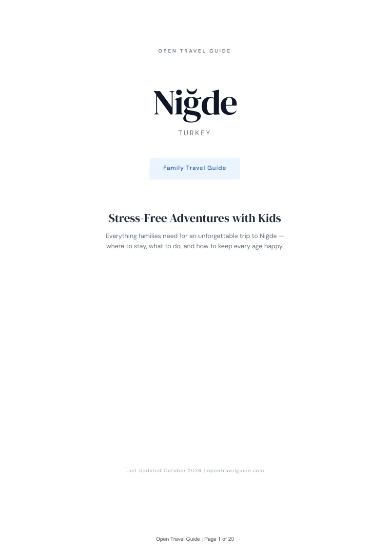 Niğde Family Travel Guide: Cover