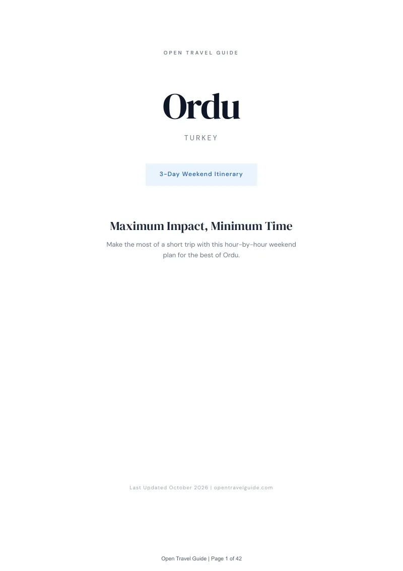 Ordu 3-Day Weekend Itinerary: Cover