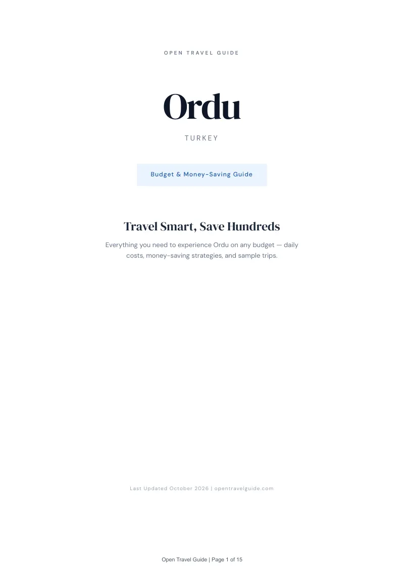 Ordu Budget & Money-Saving Guide: Cover