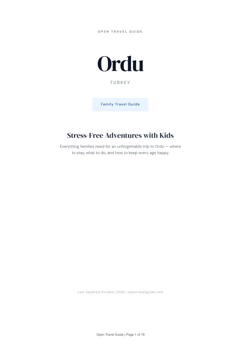 Ordu Family Travel Guide: Cover