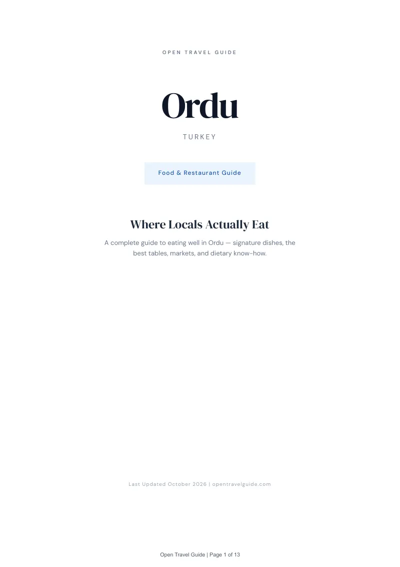 Ordu Food & Restaurant Guide: Cover