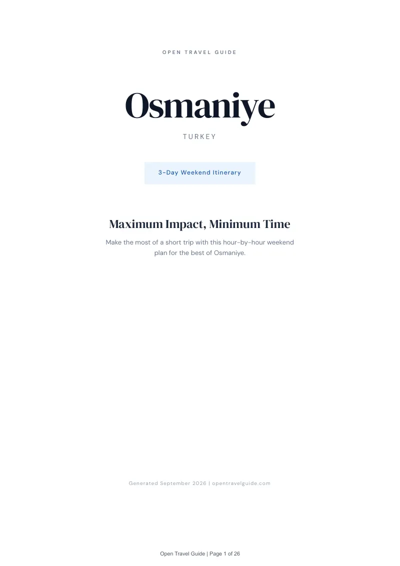 Osmaniye Complete Travel Bundle: 3-day itinerary · Cover