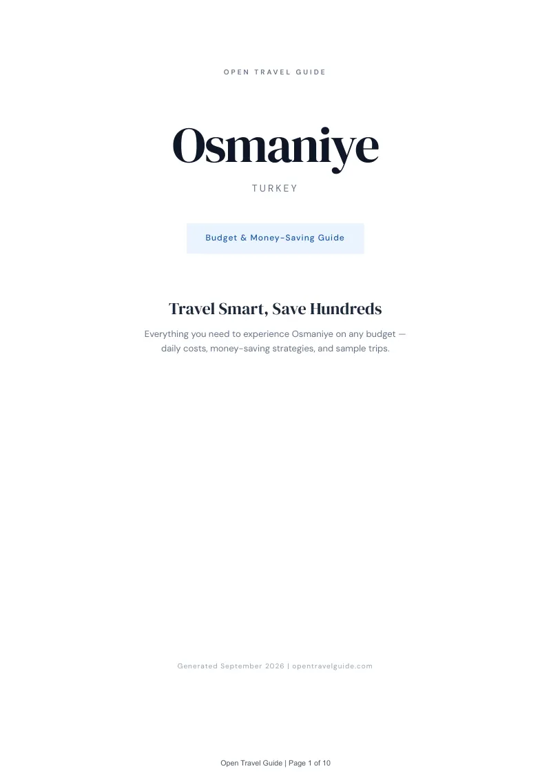 Osmaniye Complete Travel Bundle: Budget guide · Cover