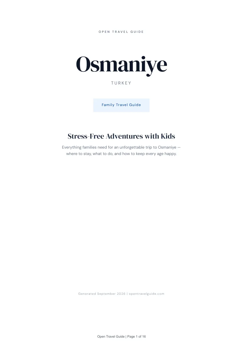 Osmaniye Complete Travel Bundle: Family guide · Cover
