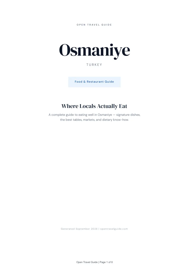 Osmaniye Complete Travel Bundle: Food guide · Cover