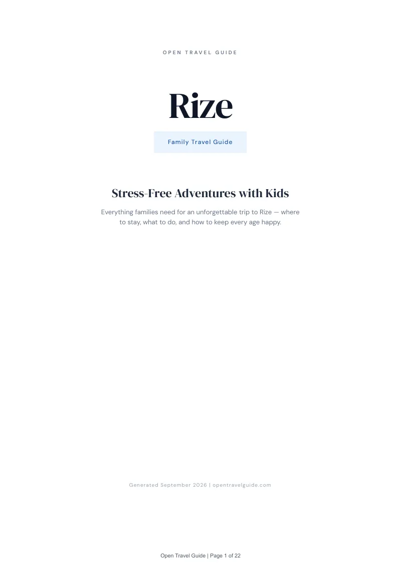 Rize Complete Travel Bundle: Family guide · Cover