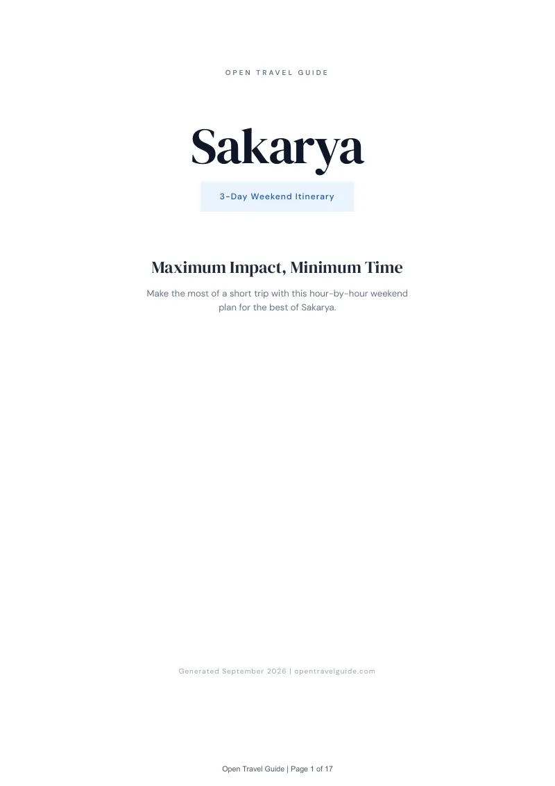 Sakarya Complete Travel Bundle: 3-day itinerary · Cover