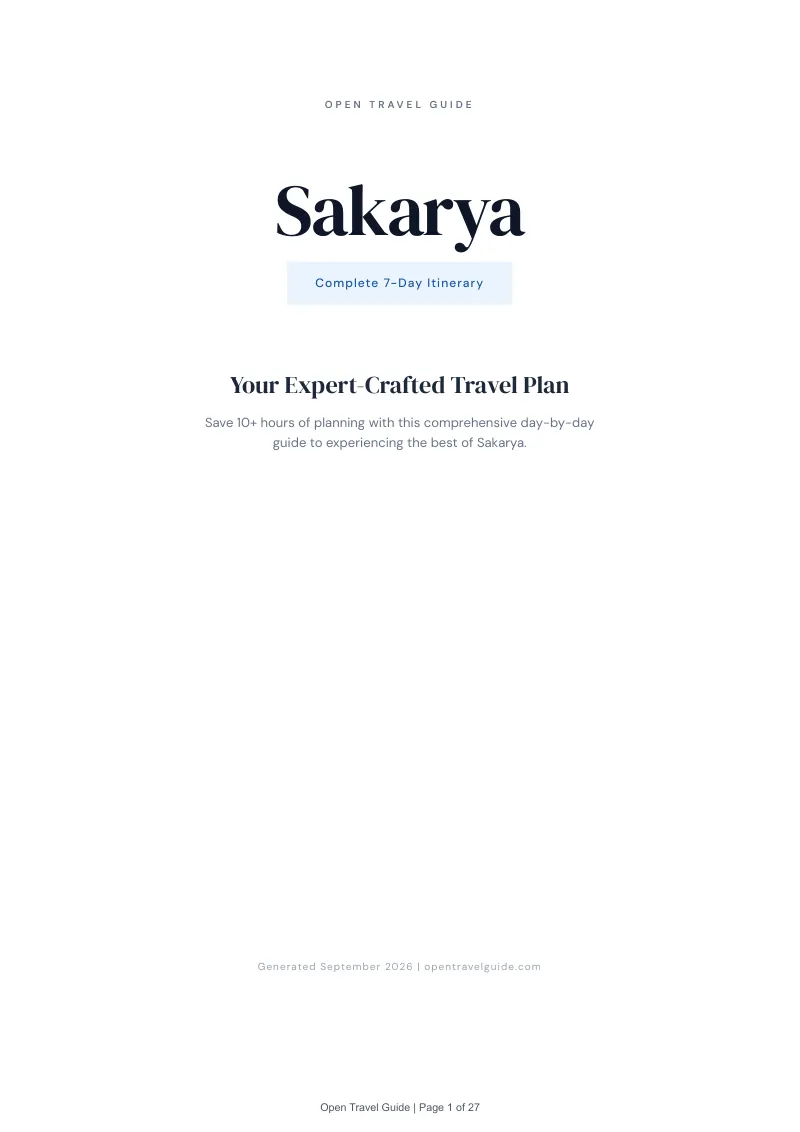 Sakarya Complete Travel Bundle: 7-day itinerary · Cover