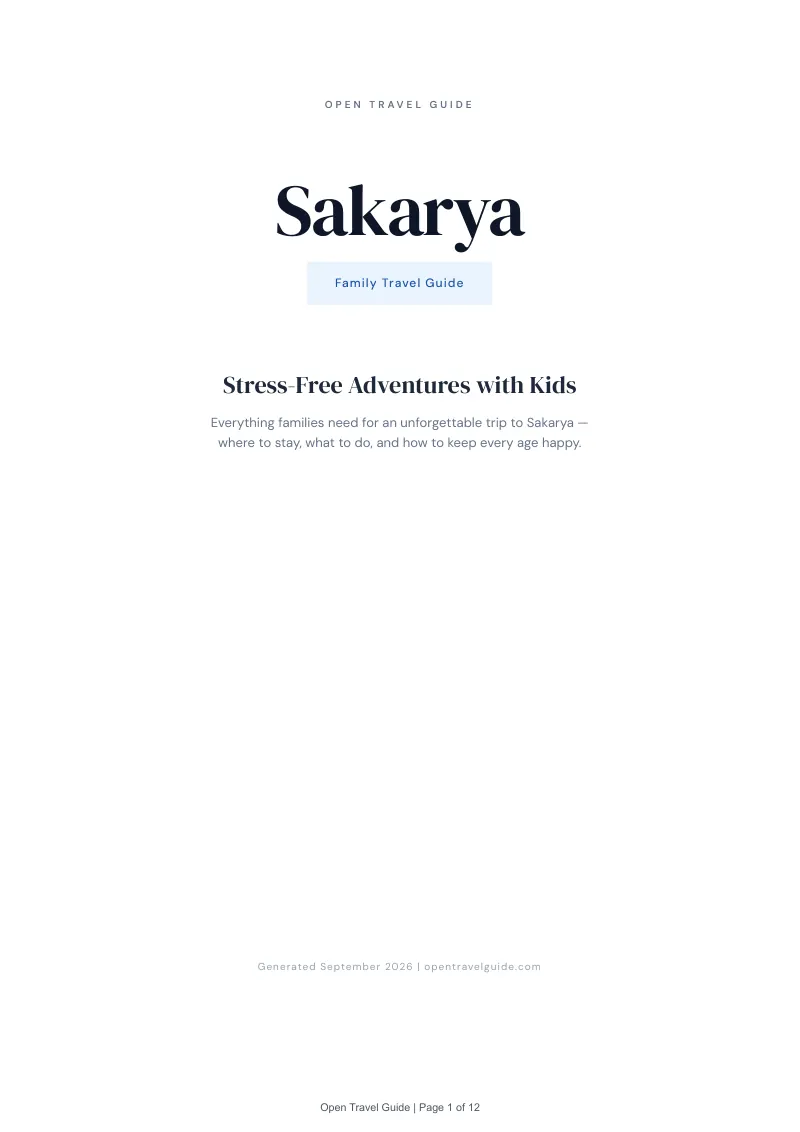 Sakarya Complete Travel Bundle: Family guide · Cover
