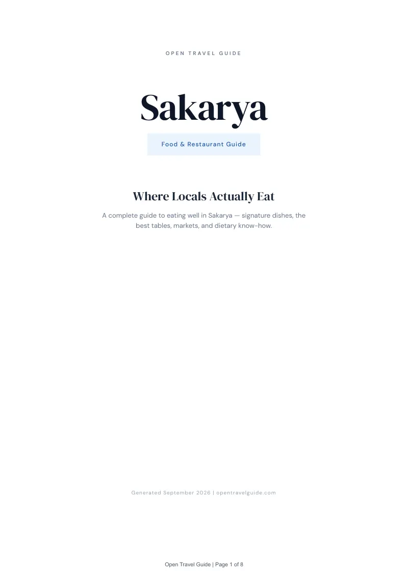 Sakarya Complete Travel Bundle: Food guide · Cover