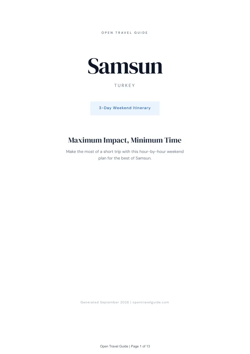Samsun Complete Travel Bundle: 3-day itinerary · Cover