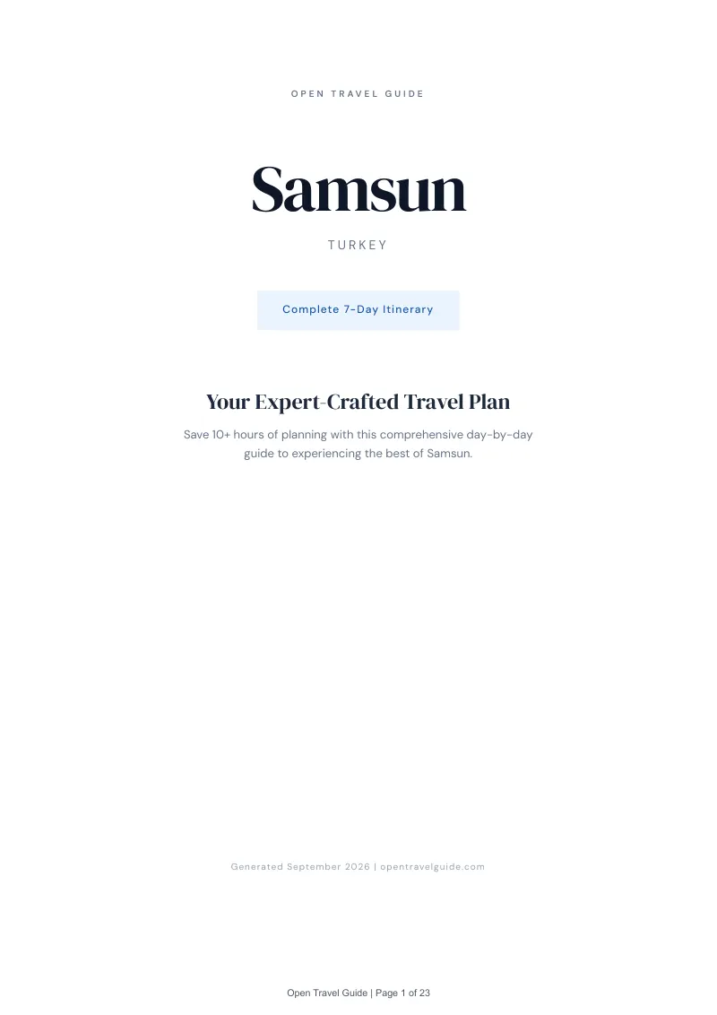 Samsun Complete Travel Bundle: 7-day itinerary · Cover