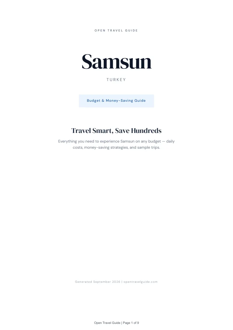 Samsun Complete Travel Bundle: Budget guide · Cover