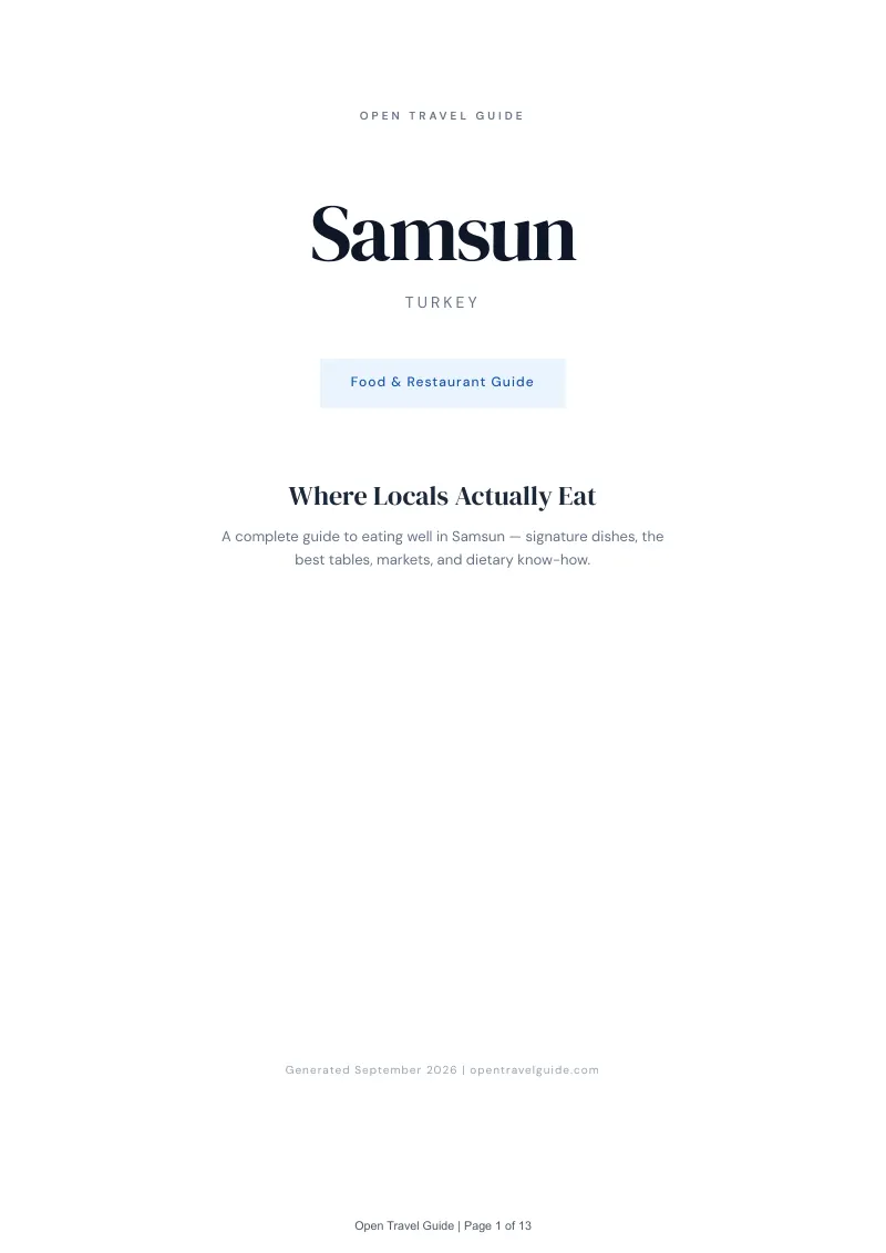 Samsun Complete Travel Bundle: Food guide · Cover