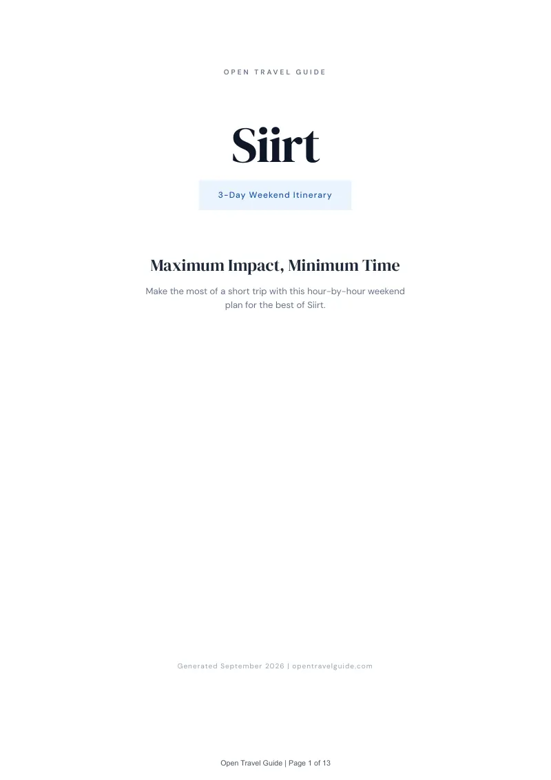 Siirt Complete Travel Bundle: 3-day itinerary · Cover