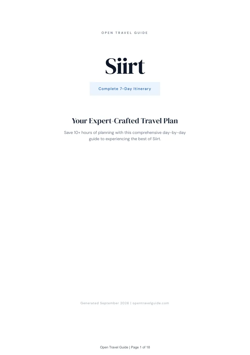 Siirt Complete Travel Bundle: 7-day itinerary · Cover