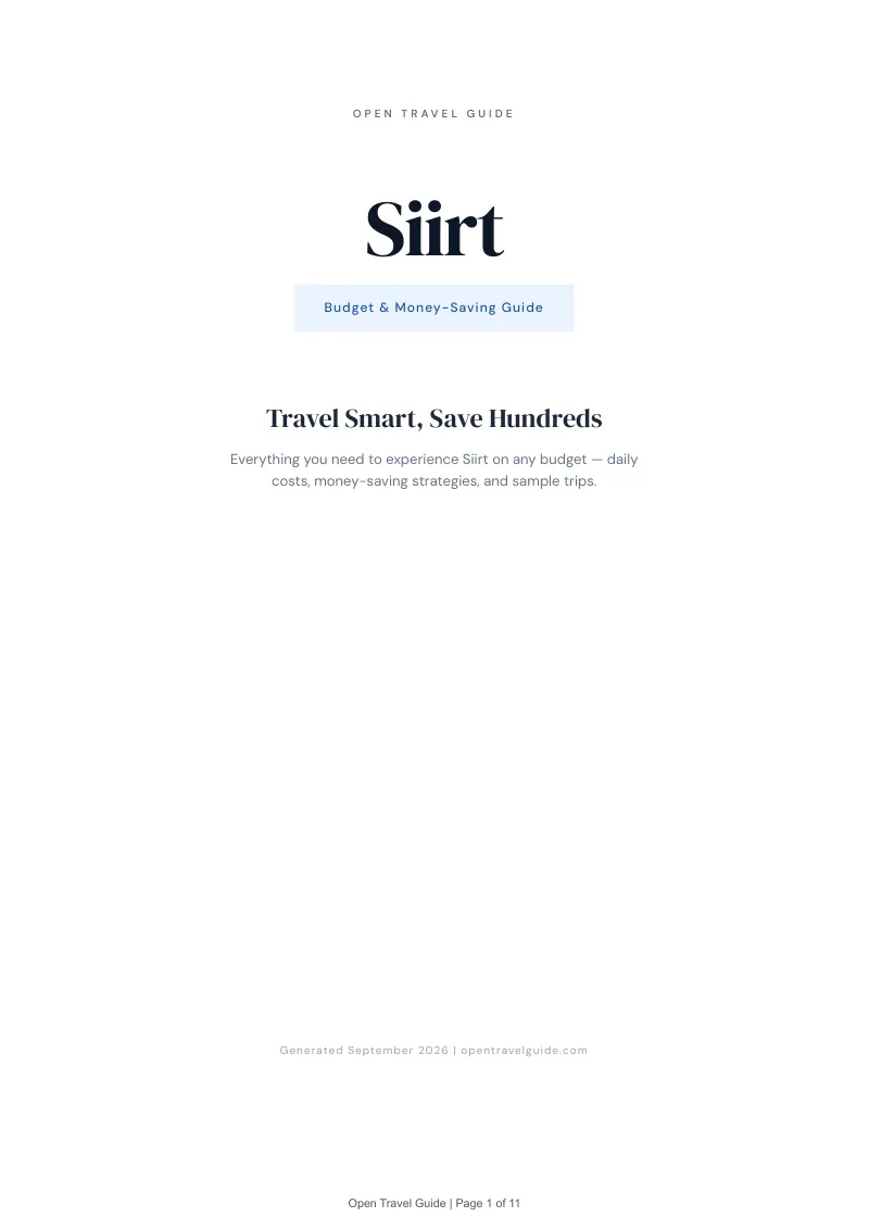 Siirt Complete Travel Bundle: Budget guide · Cover