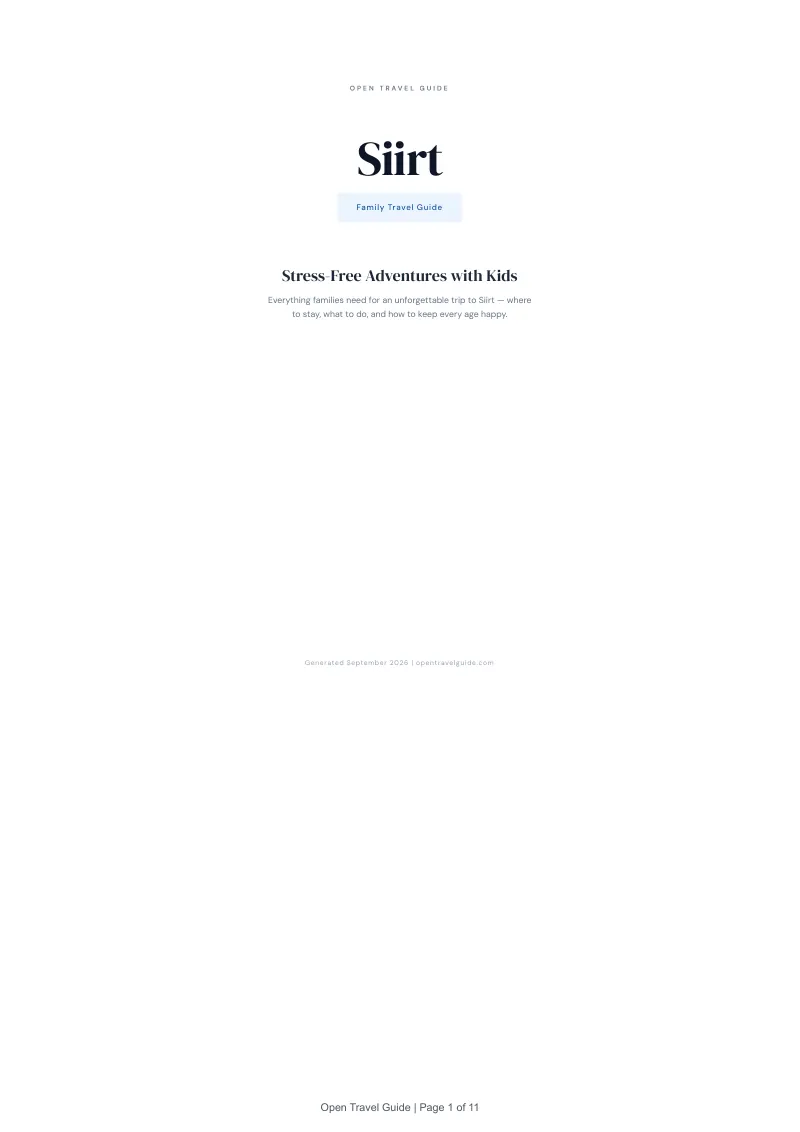 Siirt Complete Travel Bundle: Family guide · Cover