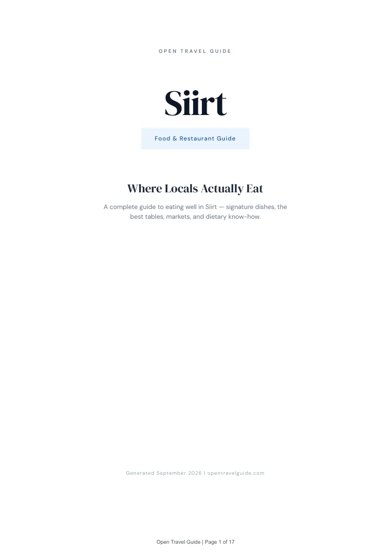 Siirt Complete Travel Bundle: Food guide · Cover