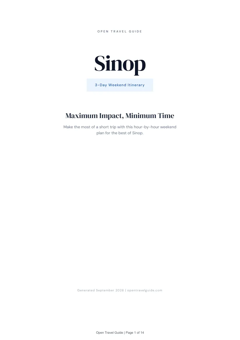 Sinop Complete Travel Bundle: 3-day itinerary · Cover
