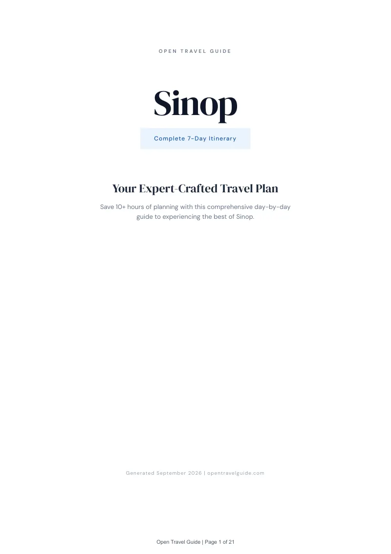 Sinop Complete Travel Bundle: 7-day itinerary · Cover