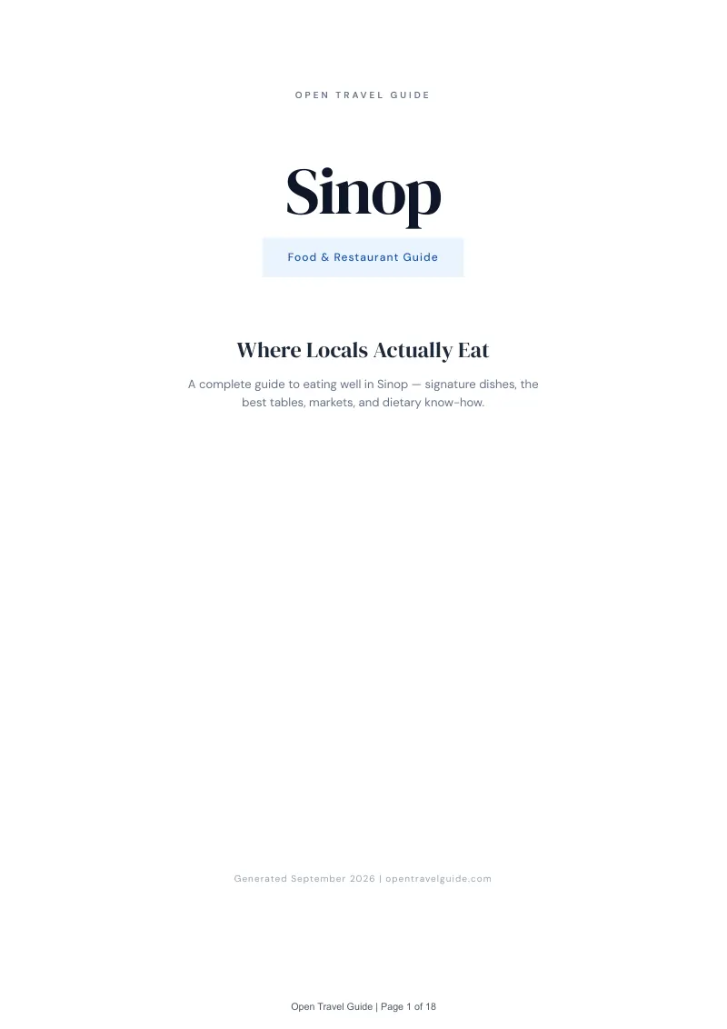 Sinop Complete Travel Bundle: Food guide · Cover