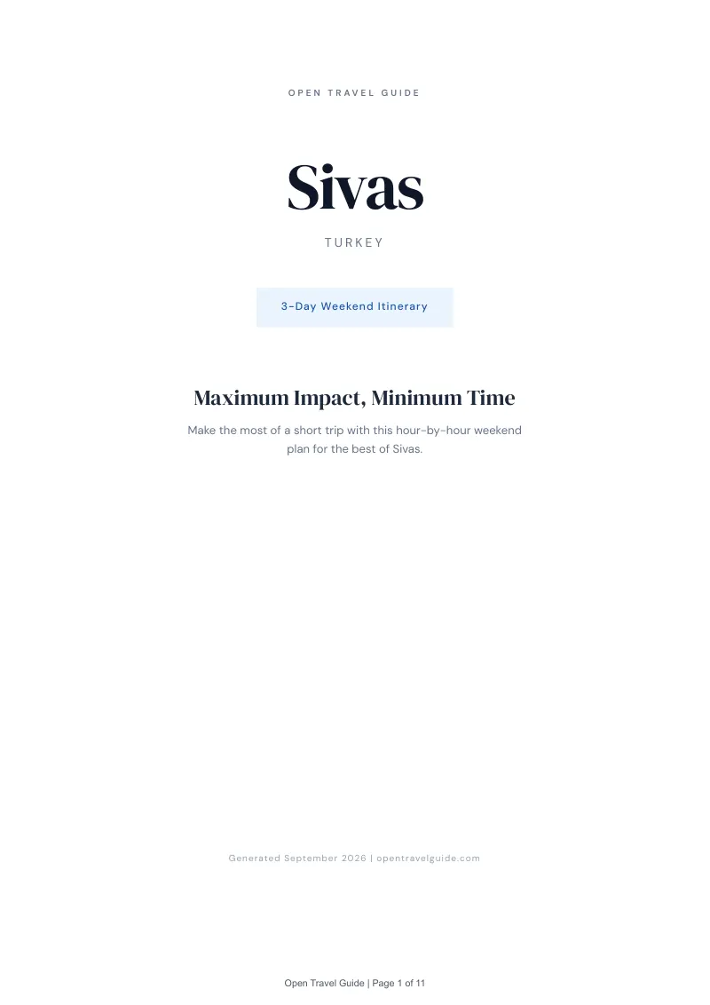 Sivas Complete Travel Bundle: 3-day itinerary · Cover