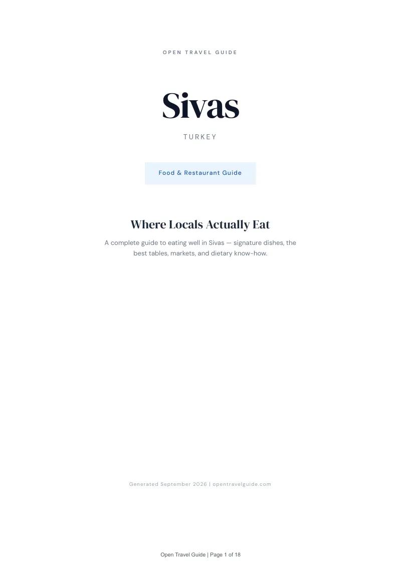Sivas Complete Travel Bundle: Food guide · Cover