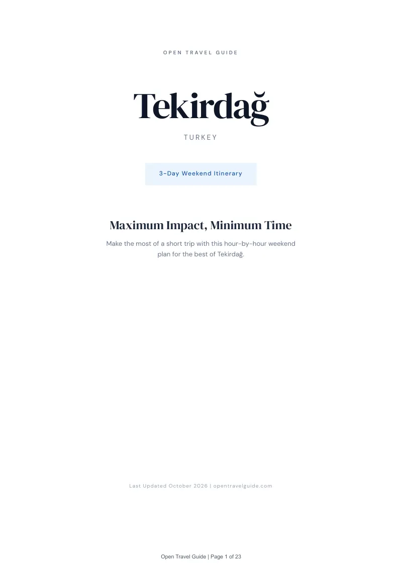 Tekirdağ 3-Day Weekend Itinerary: Cover