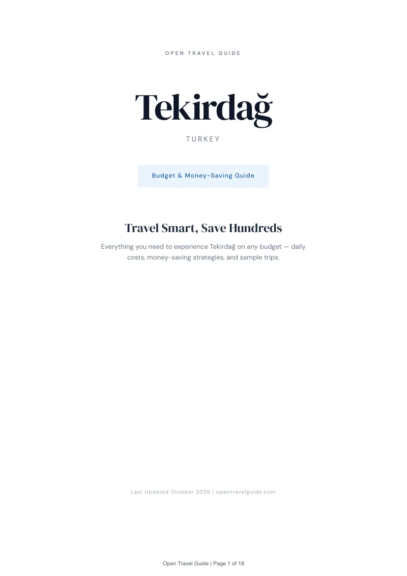 Tekirdağ Budget & Money-Saving Guide: Cover