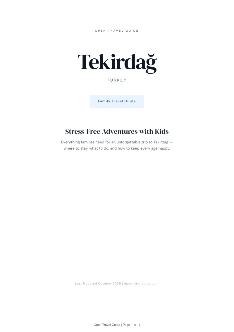Tekirdağ Family Travel Guide: Cover