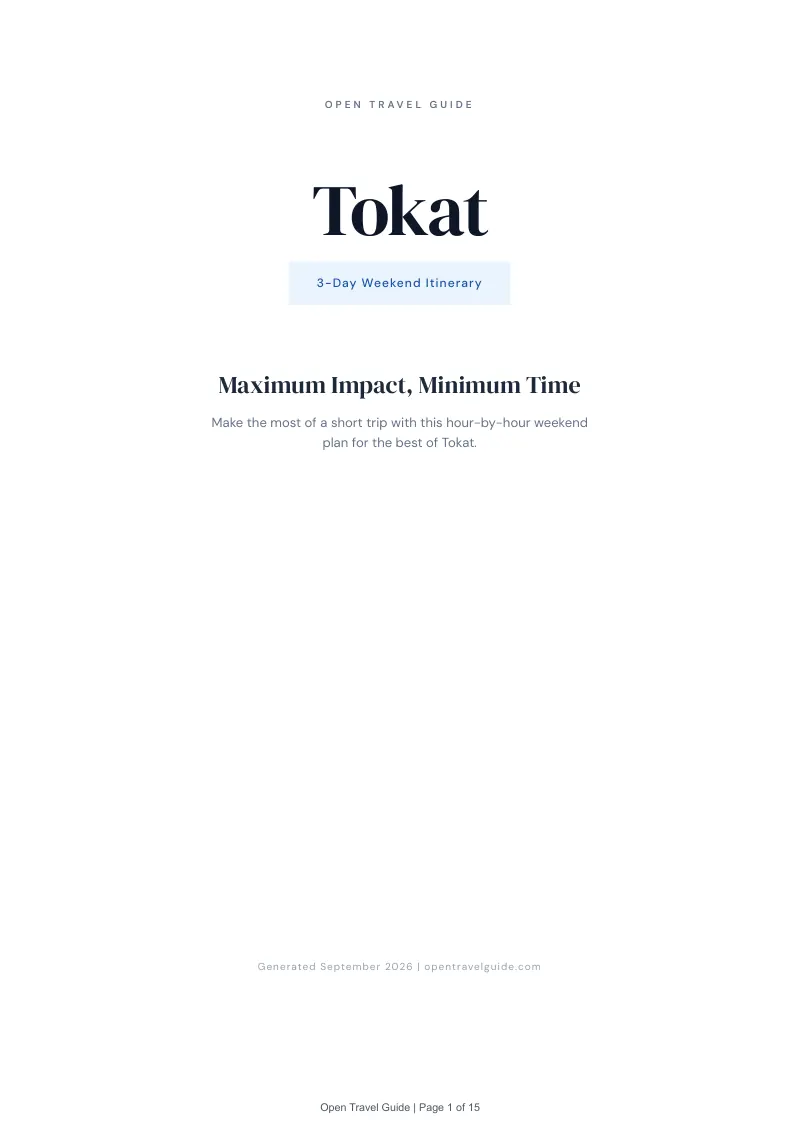 Tokat Complete Travel Bundle: 3-day itinerary · Cover