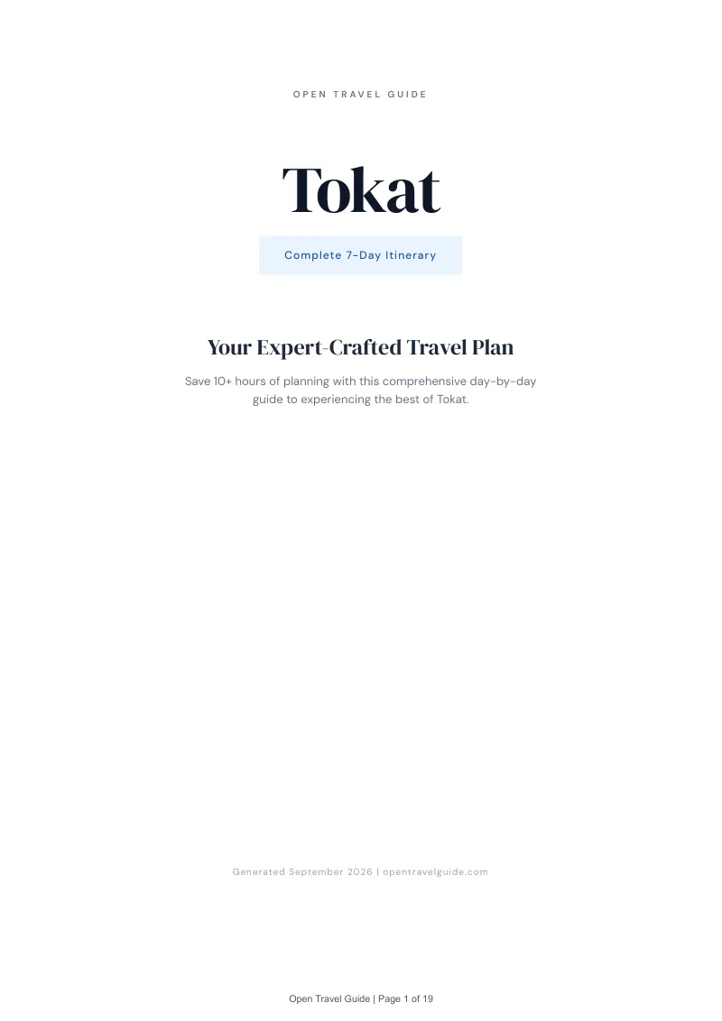 Tokat Complete Travel Bundle: 7-day itinerary · Cover