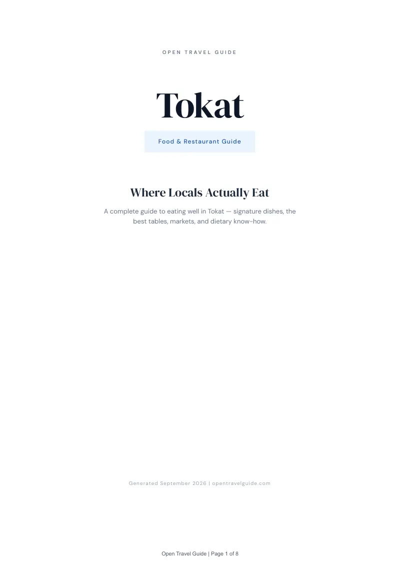 Tokat Complete Travel Bundle: Food guide · Cover
