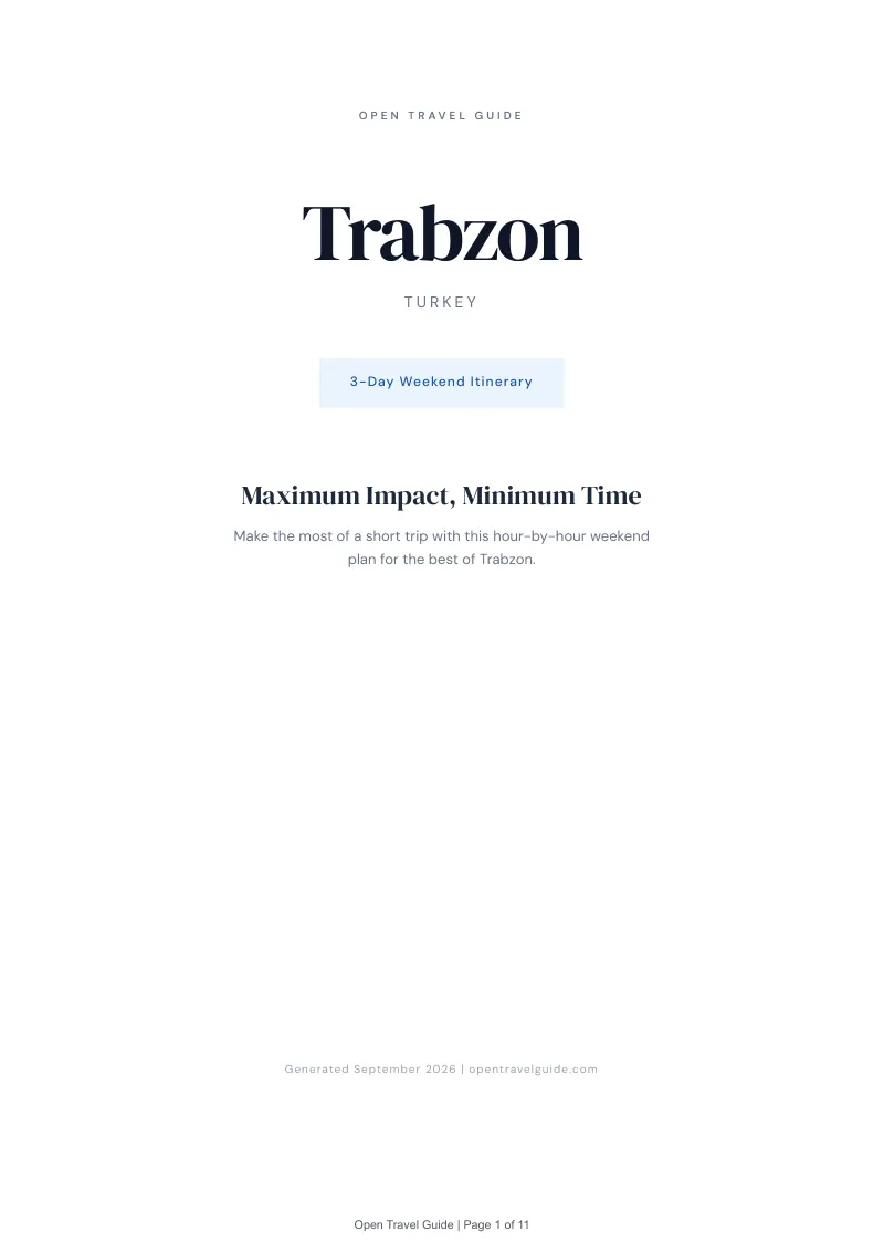 Trabzon Complete Travel Bundle: 3-day itinerary · Cover
