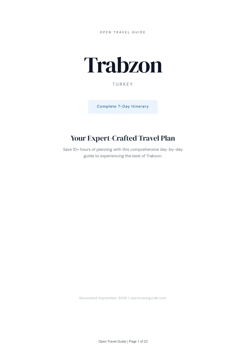 Trabzon Complete Travel Bundle: 7-day itinerary · Cover
