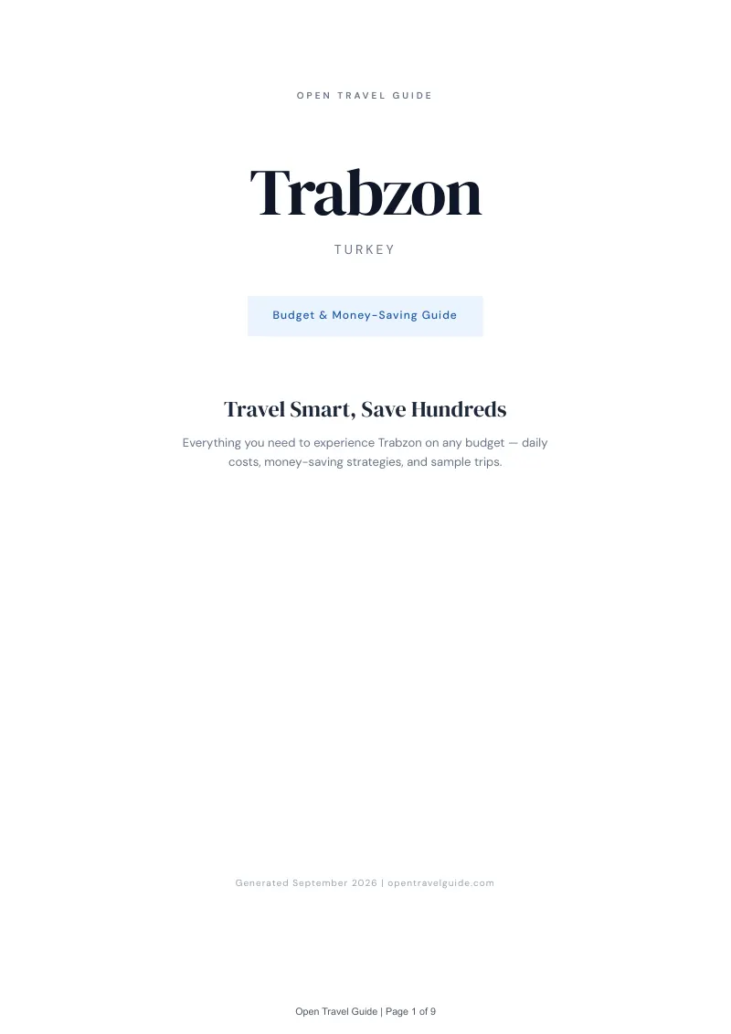 Trabzon Complete Travel Bundle: Budget guide · Cover