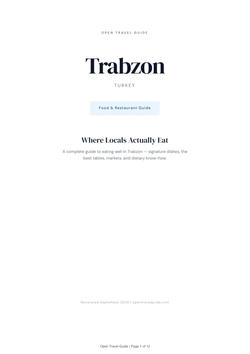 Trabzon Complete Travel Bundle: Food guide · Cover