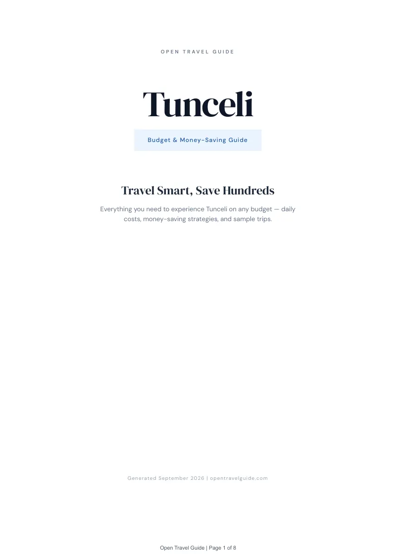 Tunceli Complete Travel Bundle: Budget guide · Cover