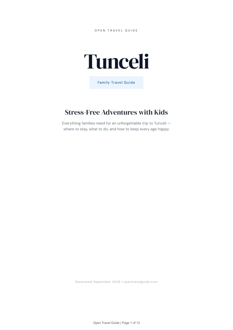 Tunceli Complete Travel Bundle: Family guide · Cover