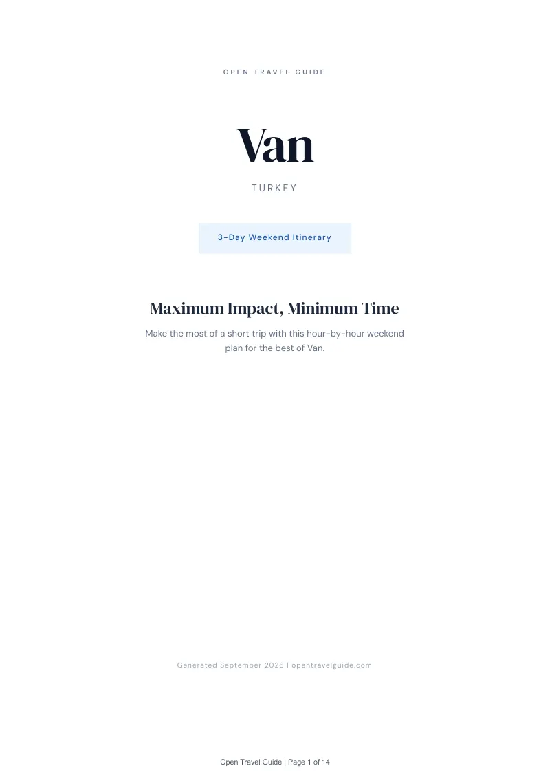 Van Complete Travel Bundle: 3-day itinerary · Cover