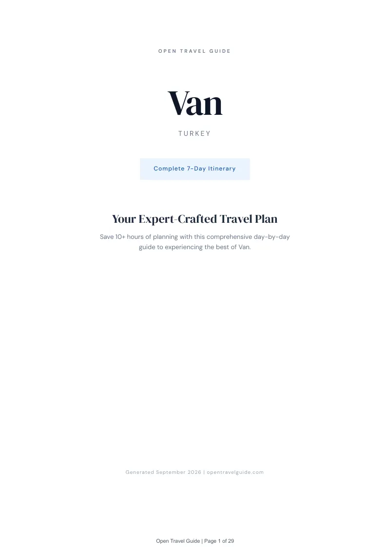 Van Complete Travel Bundle: 7-day itinerary · Cover