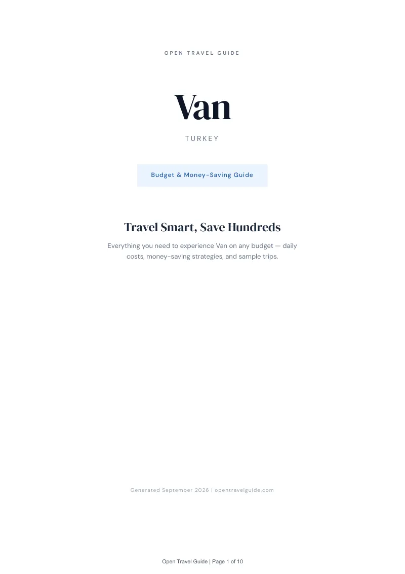 Van Budget & Money-Saving Guide: Cover