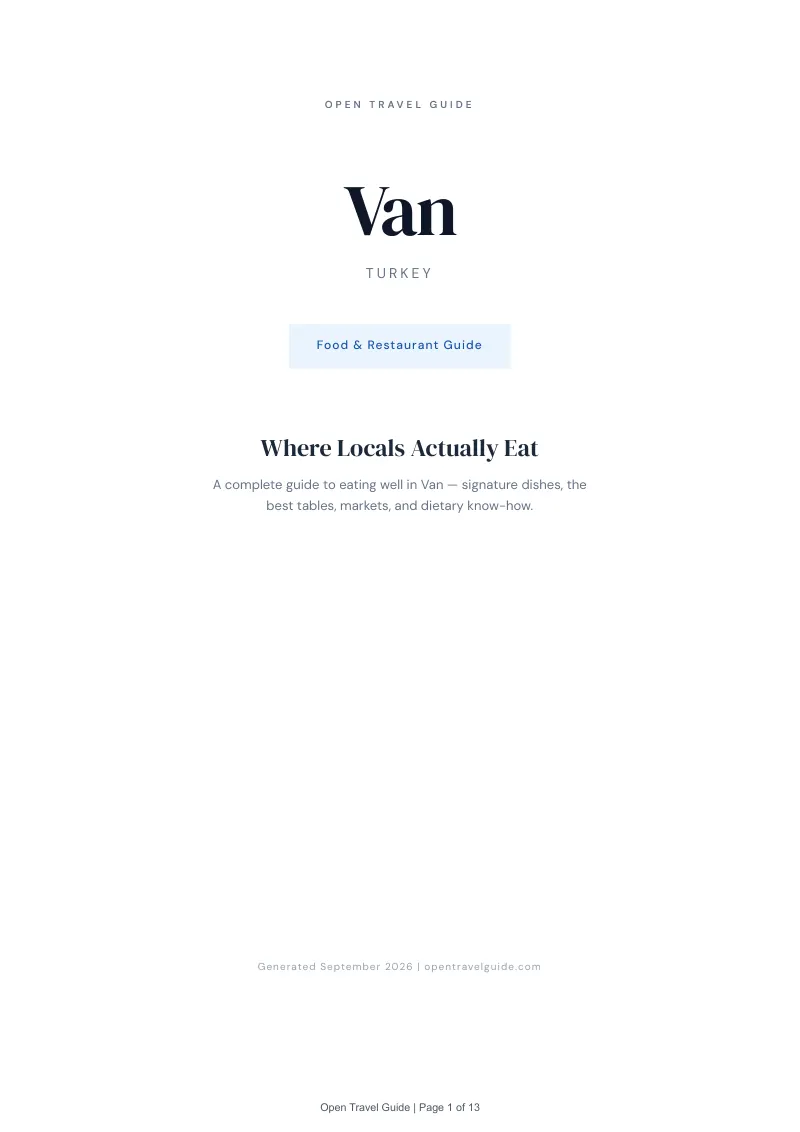 Van Complete Travel Bundle: Food guide · Cover